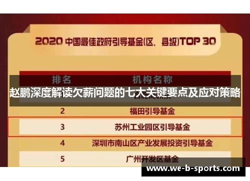 赵鹏深度解读欠薪问题的七大关键要点及应对策略